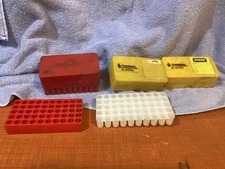 LOT OF 5 CARTRIDGE BULLET RELOADING STORAGE CASES Used Dirty