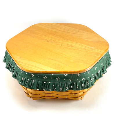Longaberger 14  Generations Basket w/Heritage Green Liner, Protector & Lid