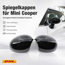 2 St Spiegelkappe klappbare Gl�nz Schwarz 51162754913 f�r BMW MINI R55 R56