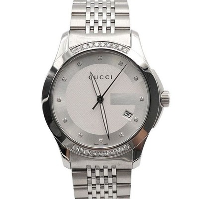 Gucci YA126407 1264 Diamond G-Timeless 38MM Quarz Stahl Herrenuhr 152314568