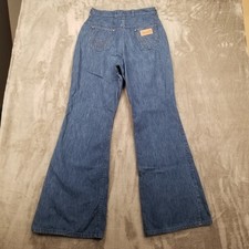 VTG 70s Womens Wrangler Flare Jeans Size 16 Scovill Zipper 27x31 High Rise USA