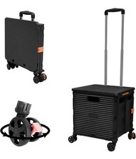 SELORSS Foldable Utility Cart Folding Portable Rolling Crate Handcart W/ Durable