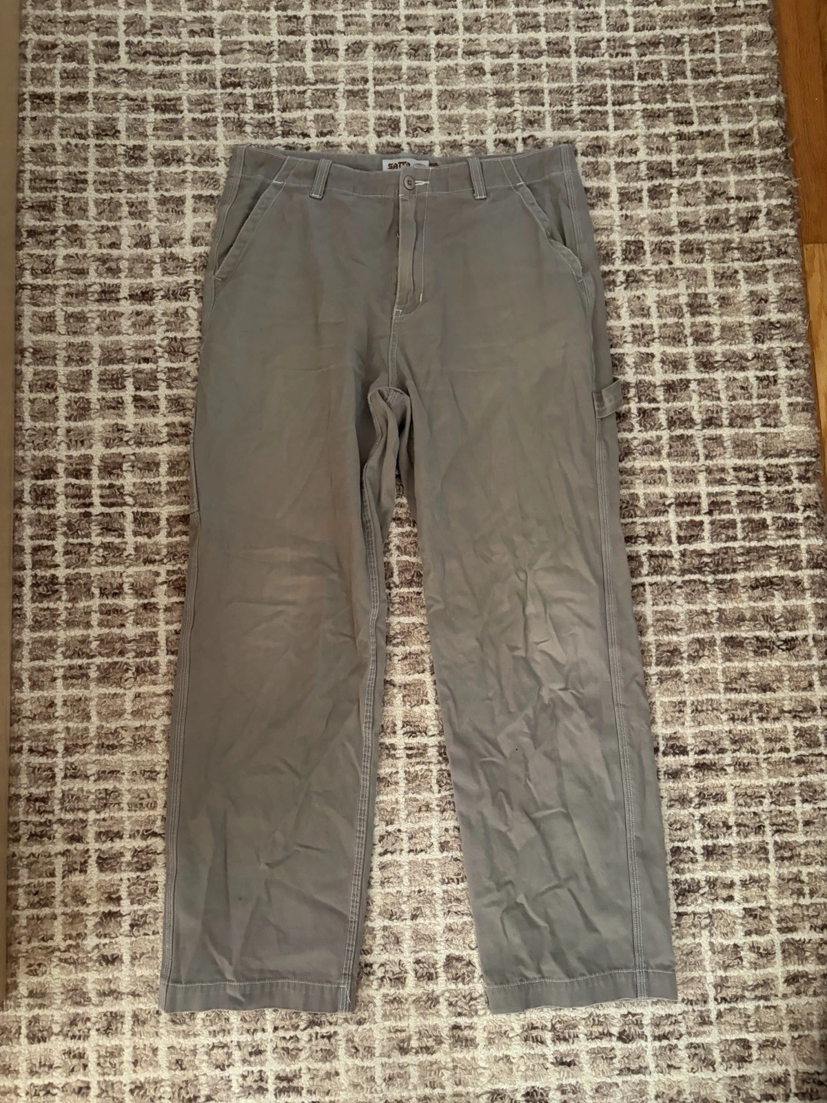 Satta Carpenter Pants Mens M Fit Large Beige Canvas Regular Straight Pockets image 1