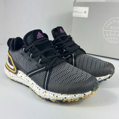 Adidas Solarthon Boost Golf Shoes Spikeless Black Yellow White FZ1024 Size 7 Men