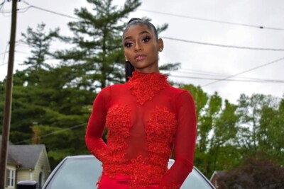 red prom dress with black lace overlay A-line Black and Red Lace Long Party Dress, Black and Red Prom Dress Cutedressy