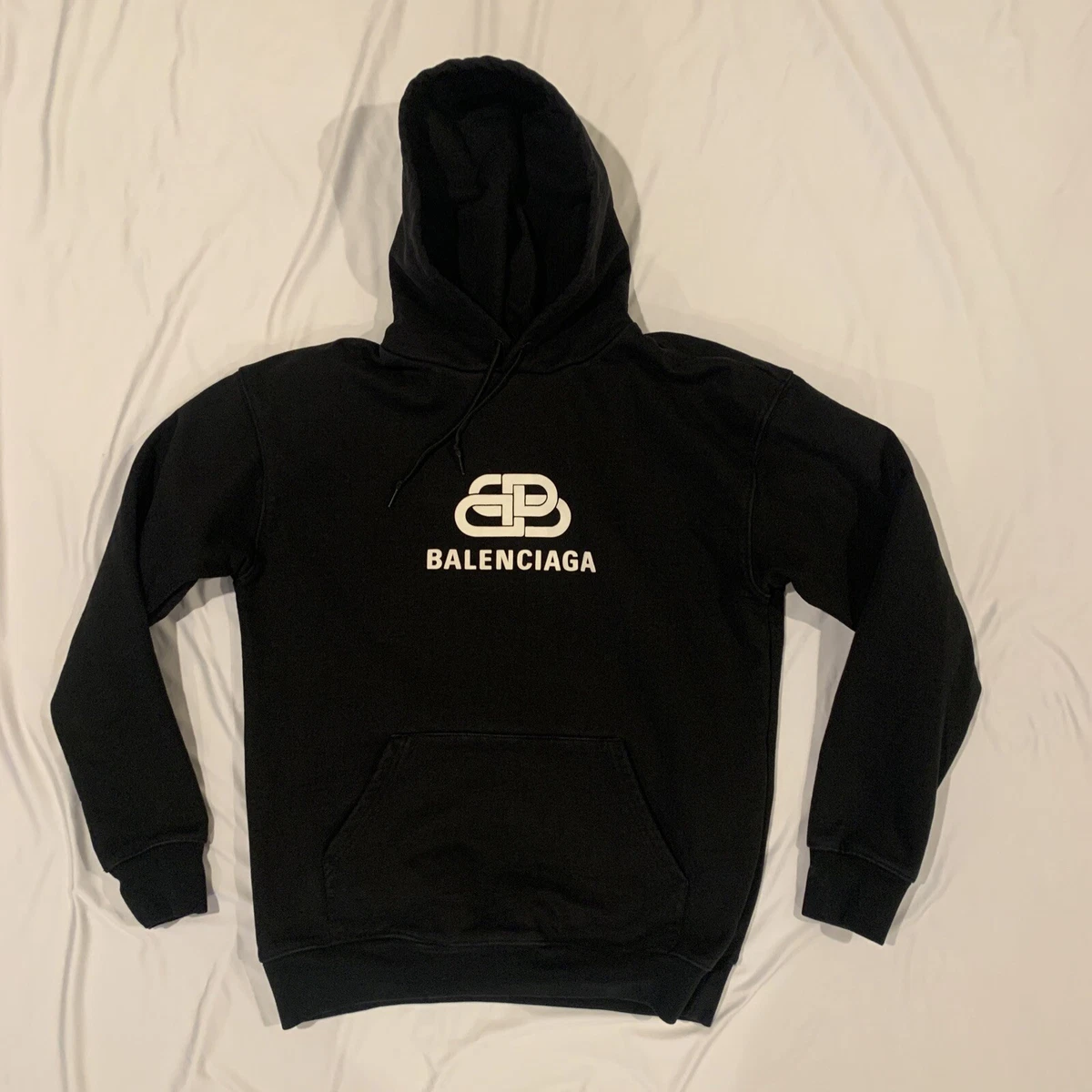 BALENCIAGA MENu0026#039;S INTERLOCK LOGO HOODIE MEDIUM FIT IN BLACK SIZE S |  eBay