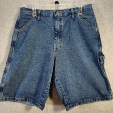 Vintage Wrangler Size 34 Carpenter Jean Shorts Mens Blue