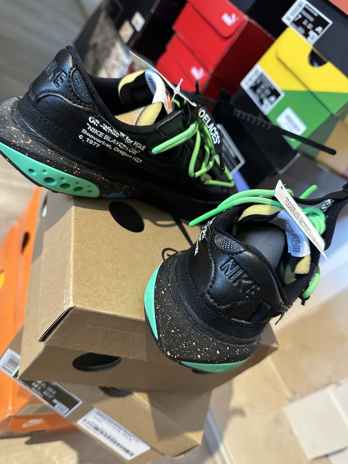 OFF WHITE X NIKE Taglia UK 4 Nike blazer basso x bianco sporco nero 2022