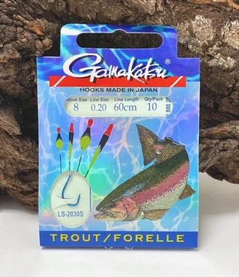 Gamakatsu Trout Float LS-2030S Gr. 8 60cm Forellenhaken Forelle Haken für Pose