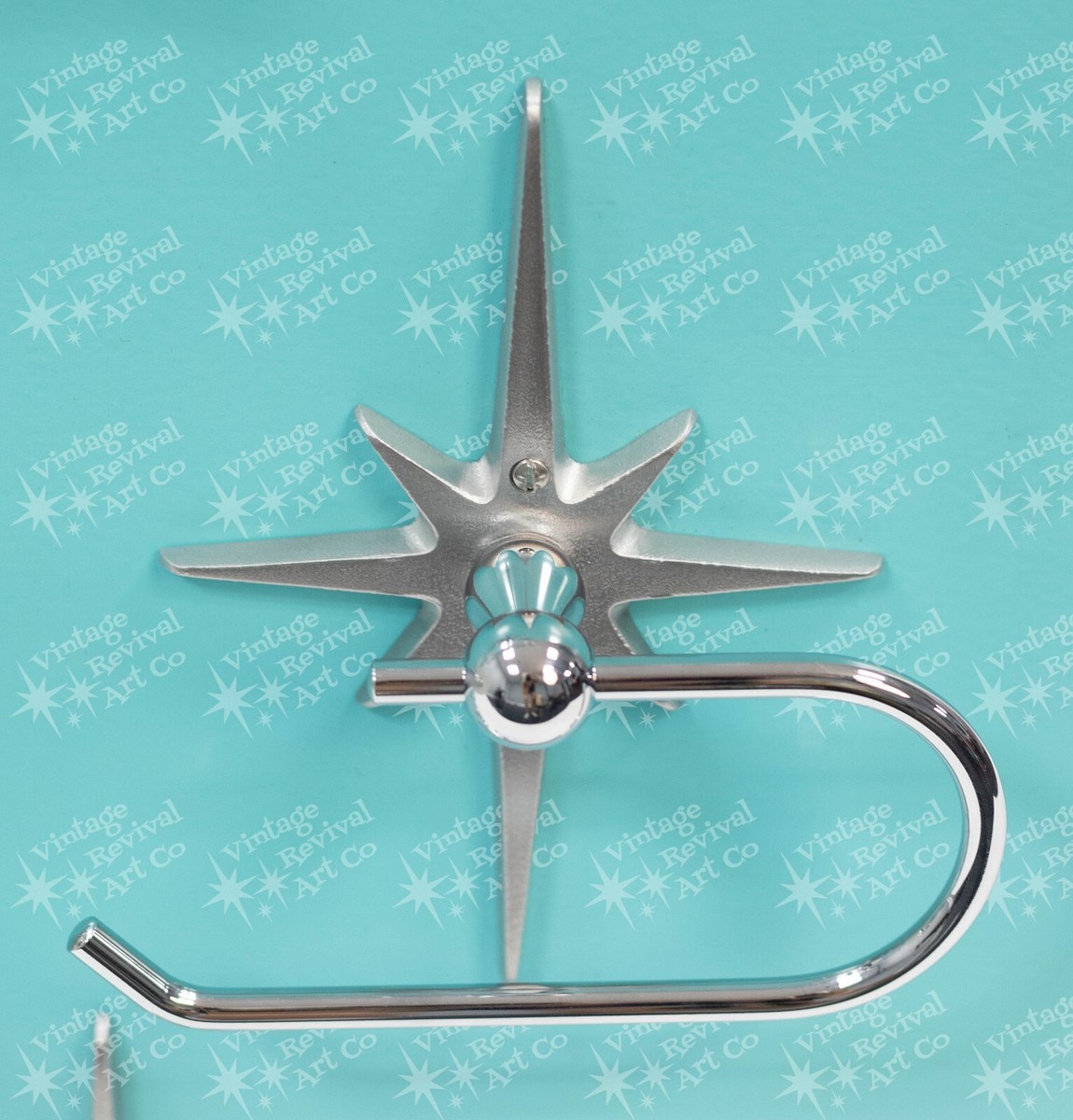 Atomic Starburst European Style Toilet Paper Holder Midcentury