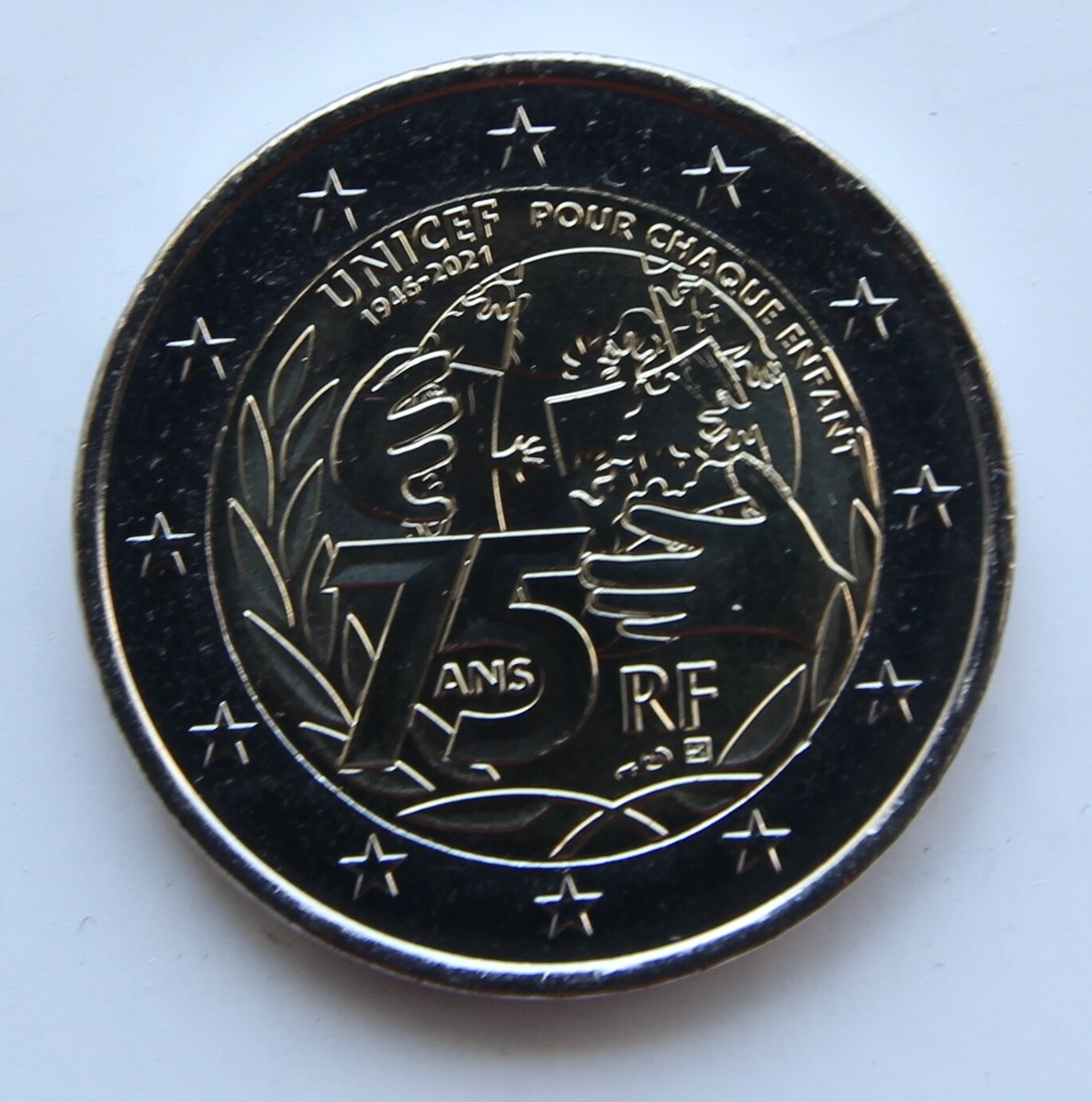 FRANCE 2 € euro commemorative coin 2021 - UNICEF 75 UNC | eBay