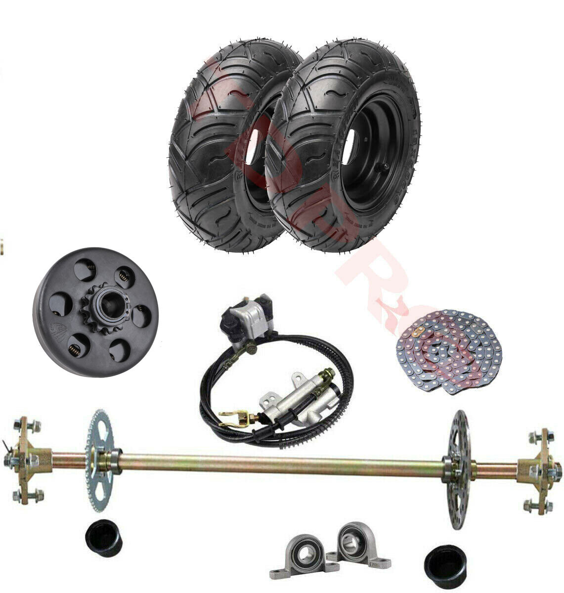 Go Kart Rear Live Axle Kit ,#35 Clutch, 6
