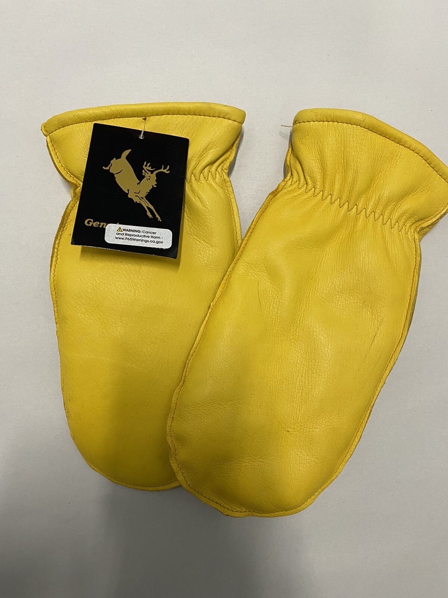 North Star Men's Tan/Black Deerskin Chopper Mitten Sherpa Lined