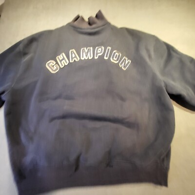 Champion Varsity Jacket Mens 3XL Navy Letterman Quilt Lined Snap