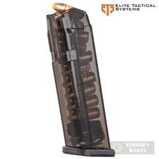 ETS Glock 17-19 19x 26 34 45 Gen 1-5 9mm 10-Round MAG Carbon Smoke SMK-GLK-17-10
