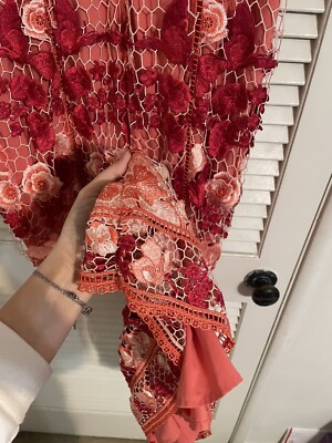 MARCHESA NOTTE CORAL BUTTERFLY MIDI DRESS | eBay