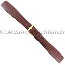 20mm Hirsch Brown Genuine Quality Calf Leather Unstitched Open Ended Band Reg