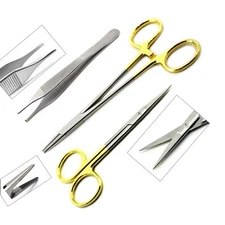 Professional Suture Removal Kit TC Mayo Hegar Needle Holder Surgical Scissors