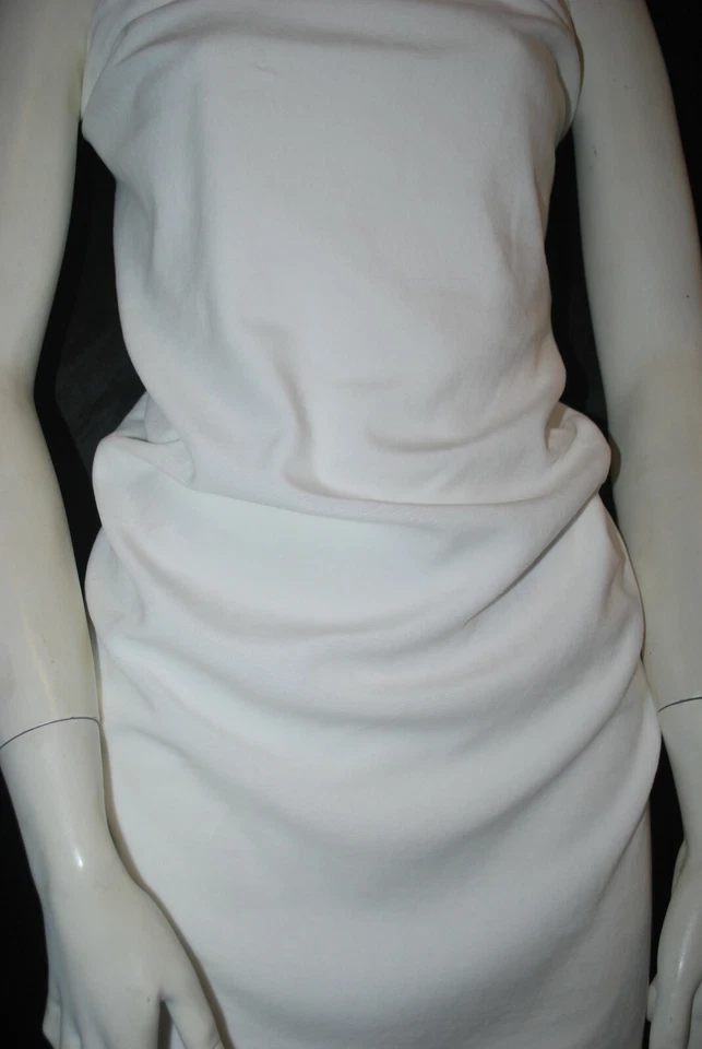 Terciopelo Algodón Tejido Tejido Suave para Jerséis Off White Pfd Color por Yarda  Foto 3 de 4