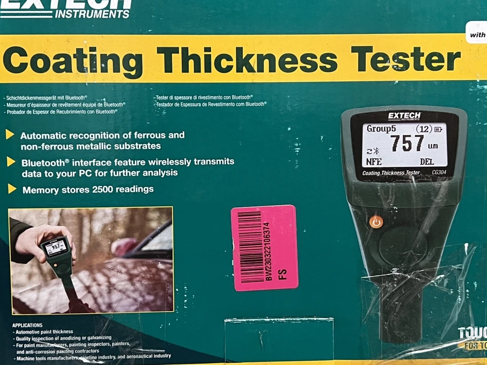 Extech CG304 Schichtdicken-Messgerät mit Bluetooth Lackschichtmessung - Bild 3 von 4