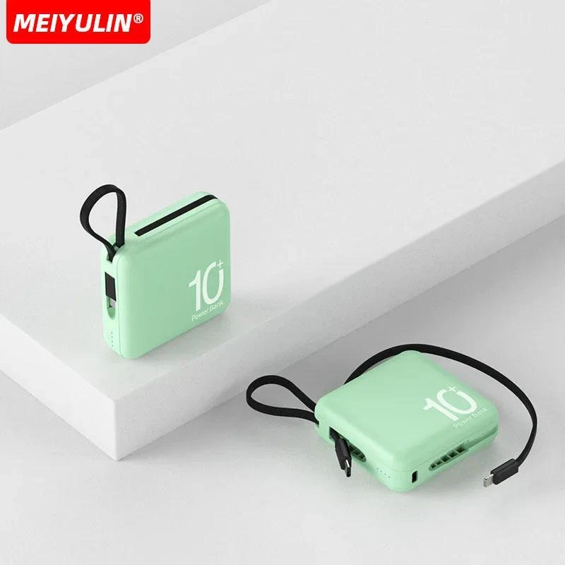 Portable 10000mAh Mini Power Bank - Dual USB 10W Fast Charging in Multicolor
