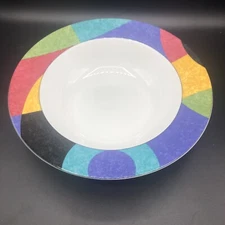 Mikasa California Currents Large Round Vegetable Bowl Wide Rim Unique 90s