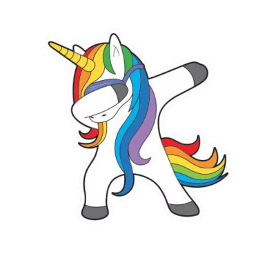 Dabbing Dab Unicorn Sticker Decal