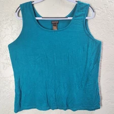 Multiples Turquoise / Blue +Size 1X Tank Top Stretchy Rayon Blend