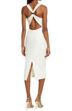 NEW MISHA Collection Anneliese Open Back Cocktail Midi DRESS SIZE 6 310 IVORY