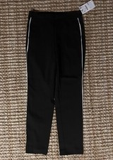 NWT Zara Black w/ White Side Stripes Flat Pocket High Waist Pants - M / 39.90