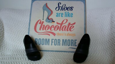 Dansko Tenley Nappa Black Gray Leather Slip On Clogs Comfort Shoe Women's 37 6.5