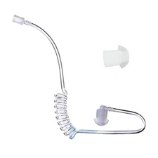 NEW CLEAR COILED ACOUSTIC TUBE WITH EARTIP - RADIO EARPIECE HEADSET MIC