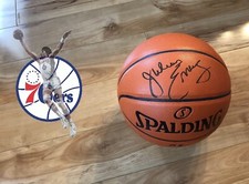 Julius Erving Dr. J Signed Basketball Ball Philadelphia 76ers MVP HOF Proof