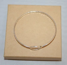 Silpada Sterling Silver Hammered Open Circle "Karma" Thin Bangle Bracelet B3013