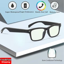 Wireless Bluetooth 5.0 Smart Glasses IPX5 Music Sunglasses for All Smart Devices