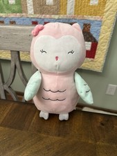 Carter's Child Of Mine Girls Stuffed Animal Pastel Pink Owl Stuffed Plush 10"
