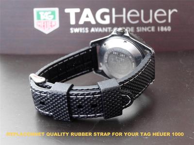 SEHR GUTES QUALITÄT ERSATZ GUMMI TAUCHERBAND FÜR TAG HEUER 1000 CLASSIC