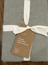 West Elm EUROPEAN FLAX LINEN Standard Pillowcases - Celadon Melange - Set Of Two