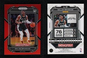 2022-23 Panini Prizm Monopoly Red Prizm /99 Malaki Branham #81 Rookie RC