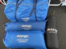 Vango anteus 600 tent, side awning, front awning, ground sheet camping family
