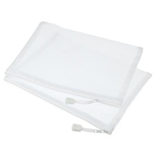 6Pcs Mesh Zipper Bags A5 File Pouch Pencil Case Storage Pockets White