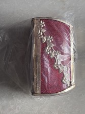 Red Beaded Glitter Clutch Bag Bridal Handbag with Gold Metal Trim