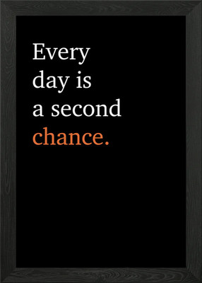 Zweite Chance Zitat gerahmtes Wandbild Poster Leinwanddruck Bild