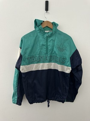 Vintage Adidas Windbreaker Sz M Hoodie Quarter Zip