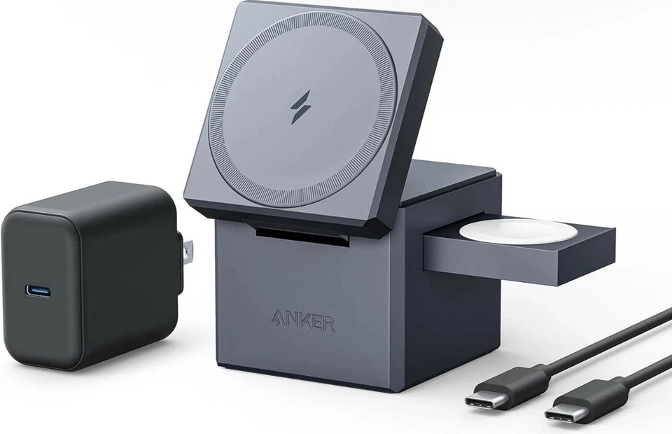 New Anker MagGo 3-in-1 Cube Charging Station for iPhone AirPods and  Apple Watch - Image 2 of 4
