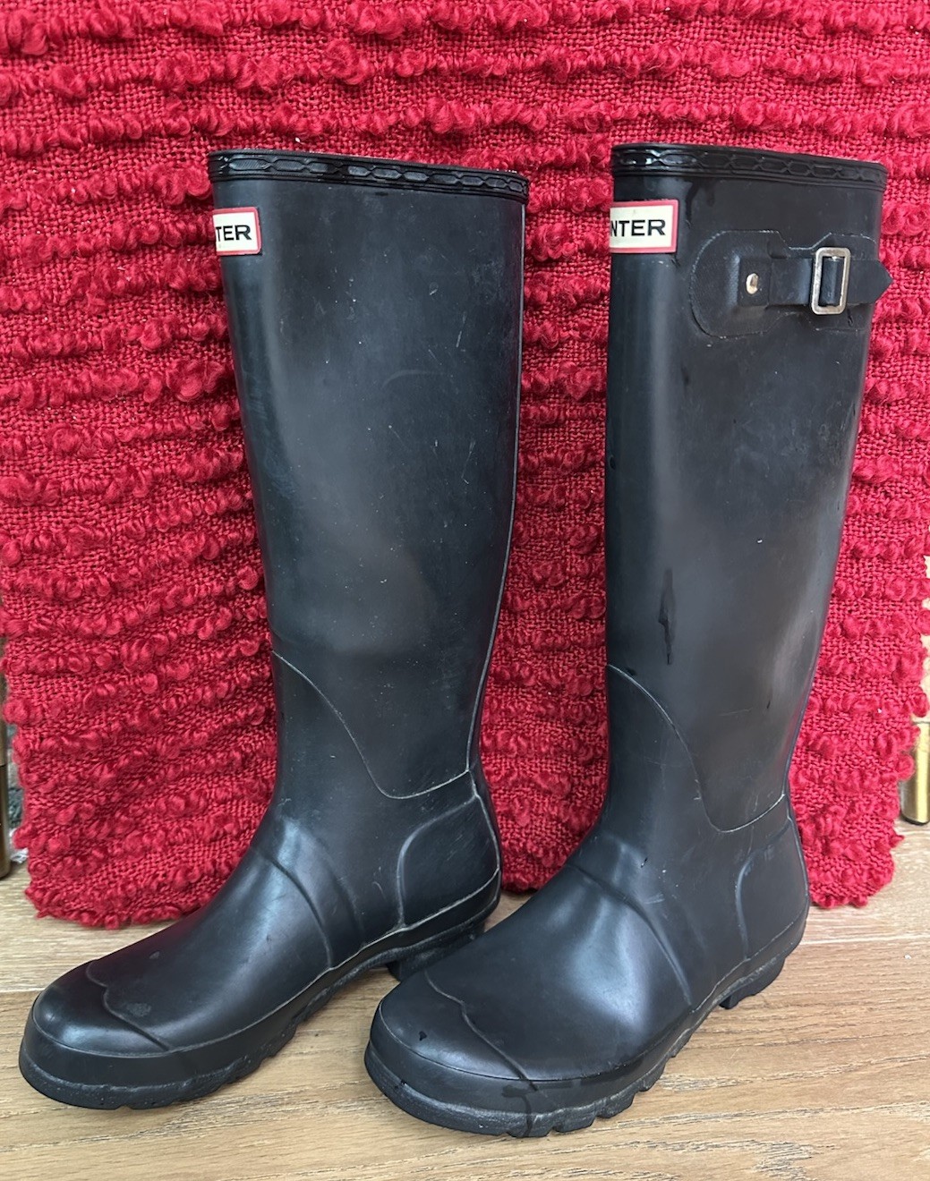 Hunter Original Tall Gloss Women's Rain Boots - Black, 7 US
