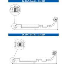 2X ATE BREMSSCHLAUCH HINTEN LINKS+RECHTS passend für CHEVROLET TRAX OPEL MOKKA 
