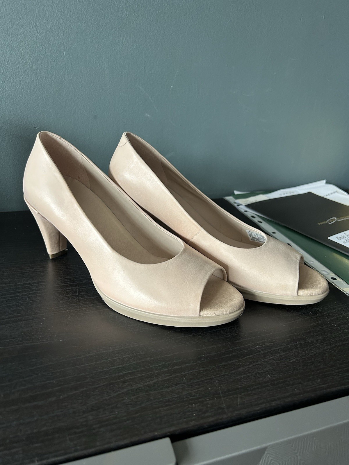 Nuevos Zapatos de Corte Ecco Nude Peep Toe Nude EU39 UK6