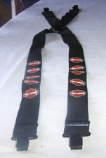 Harley Davidson Motorcycle Black Orange Bar  Shield Logo Suspenders