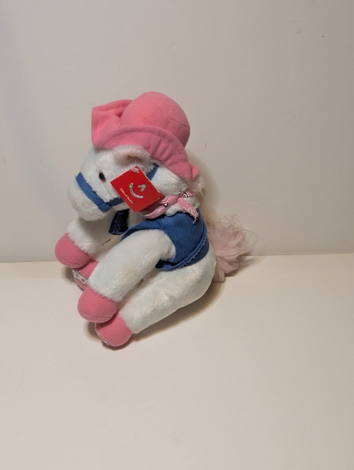 PONY Bandana cappello rosa cavallo cavallo cavallo bianco peluche Aurora nuovo con etichetta B4